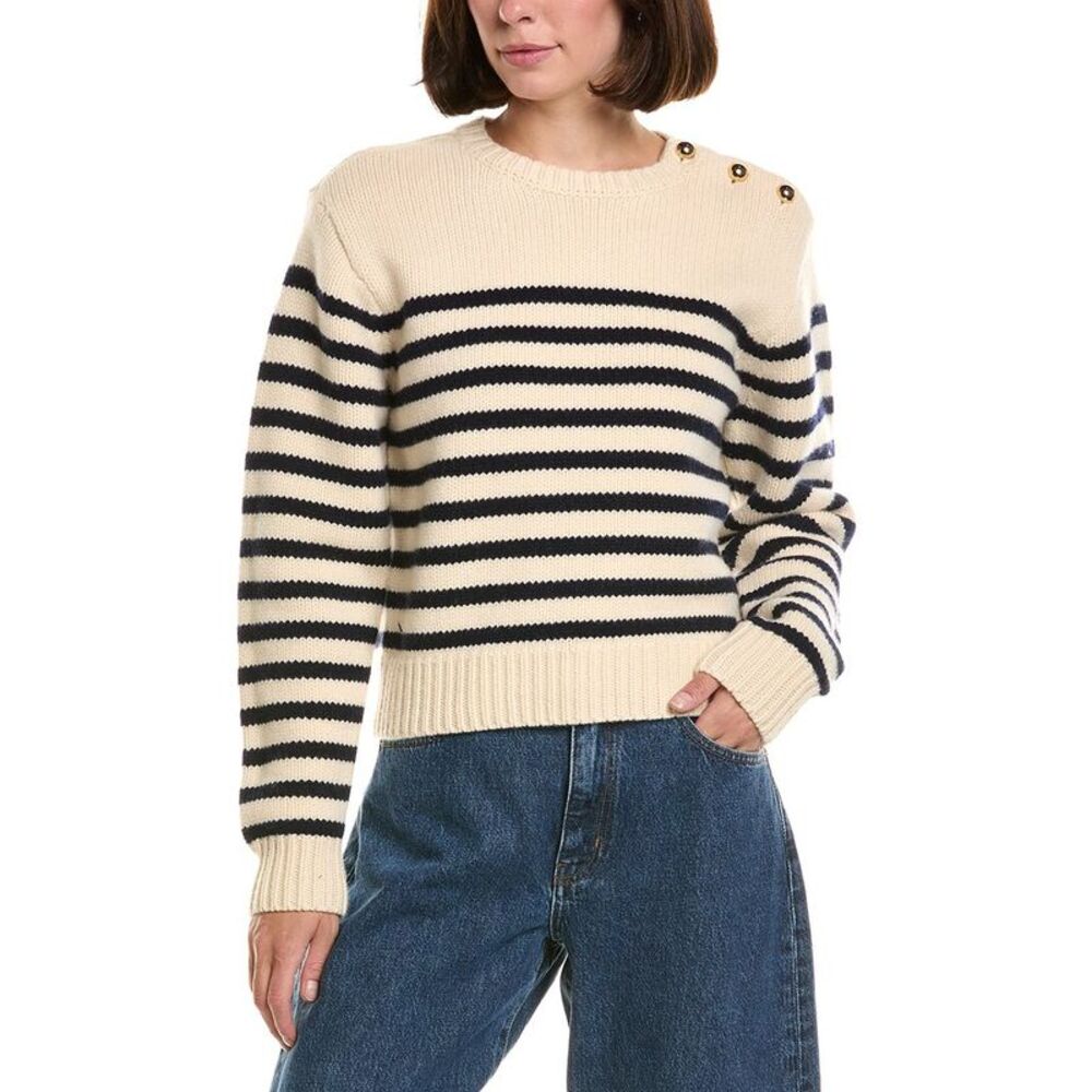 Frame Denim Womens Frame The Mariner Wool Sweater, White